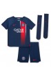 Paris Saint-Germain Kylian Mbappe #7 Jalkapallovaatteet Lasten Kotipeliasu 2023-24 Lyhythihainen (+ Lyhyet housut)